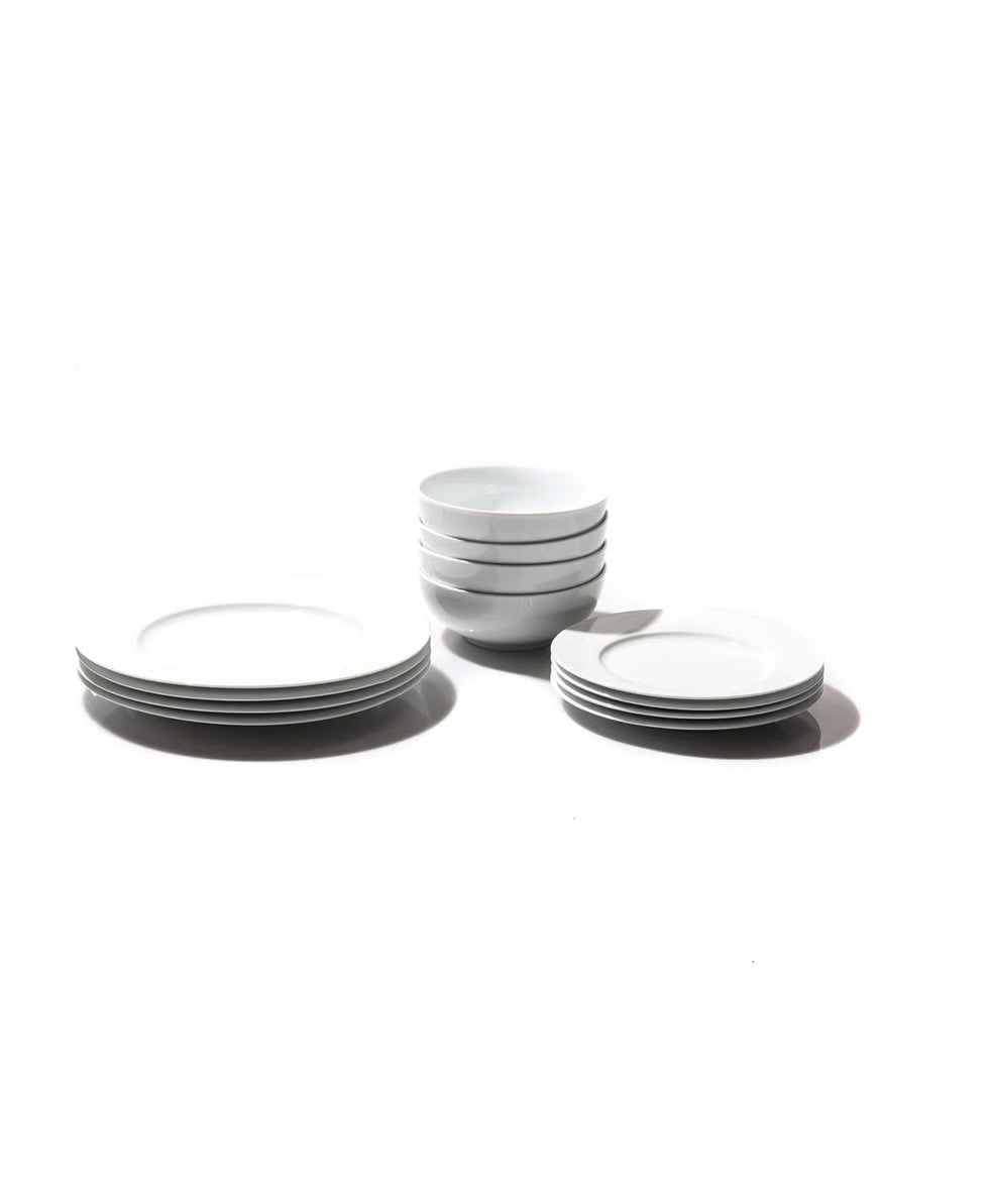 JAN White Porcelain Dinnerware (12 Piece Set)