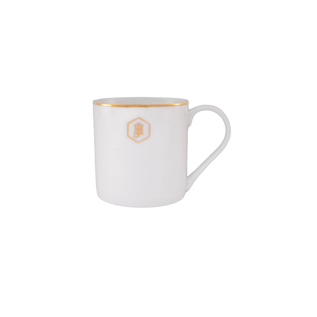 JAN Gold Rimmed Coffee Mug in a Gift Box